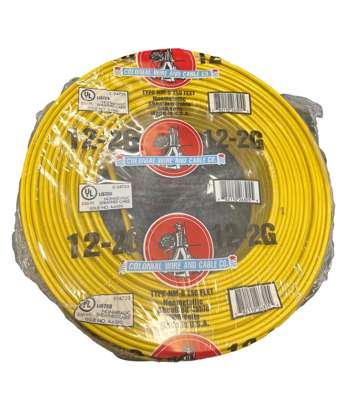 Unbranded* 250-Ft Roll 12-2 AWG NM-B Gauge Indoor Electrical